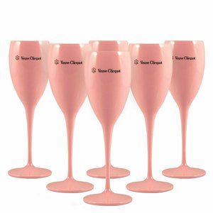 Veuve Clicquot Pink Plastic Champagne Glass x 6